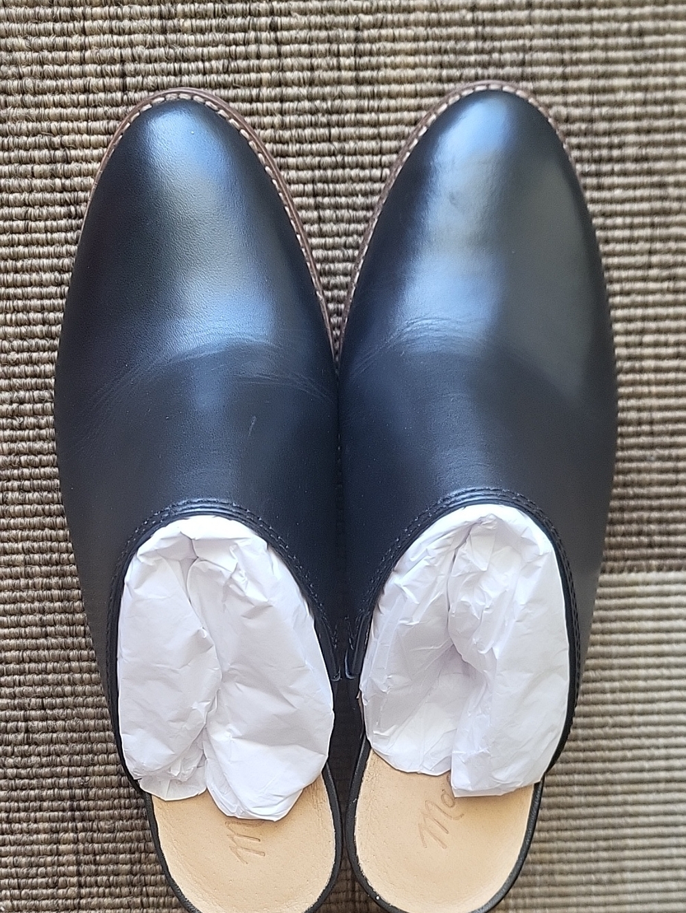 Madewell Black Leather Slip-On Mules